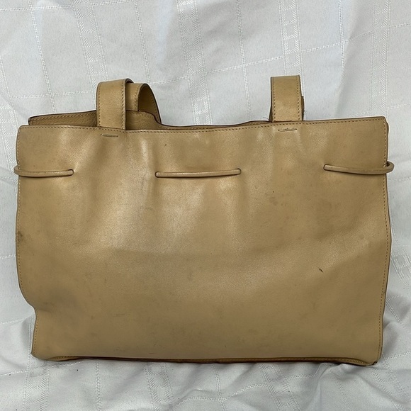 Gucci Balthus Leather Drawstring Tote Shoulder Bag Soft Beige - Picture 7 of 17